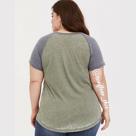 [NEW] Torrid Olive & Black Raglan Tee - Picture 5 of 15